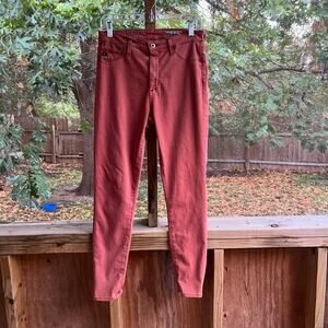 AG X Anthropologie Women's High Rise Abbey Ankle Jeans Red Size 28R